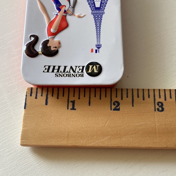 Metal Tin Box with Sliding Lid Paris France French Girl Poodle metal wallet - Picture 9 of 9